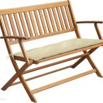 Ławka Ogrodowa Z Poduszką 120 Cm Lite Drewno Akacjowe