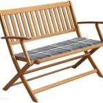 Ławka Ogrodowa Z Poduszką 120 Cm Lite Drewno Akacjowe