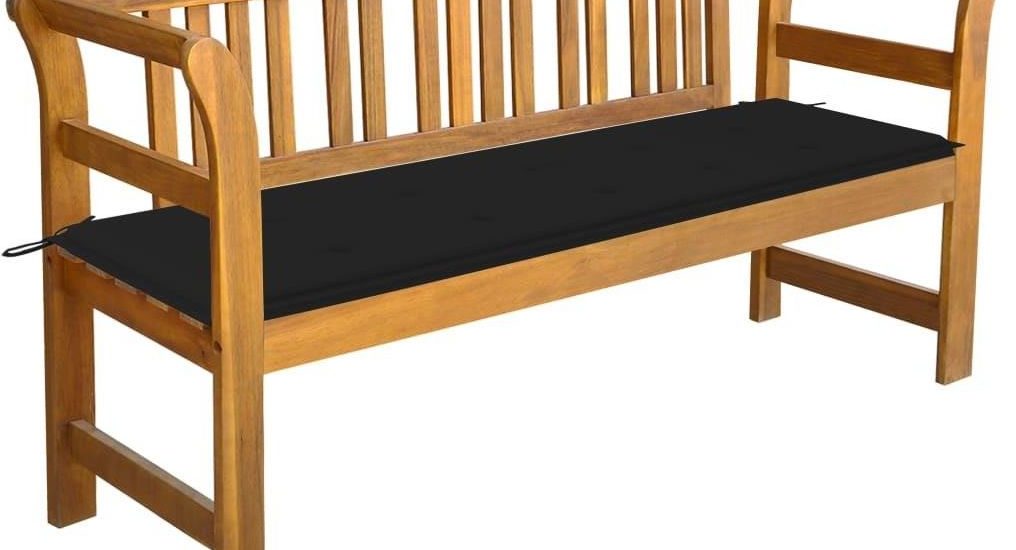 Ławka Ogrodowa Z Poduszką 157 Cm Lite Drewno Akacjowe
