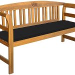 Ławka Ogrodowa Z Poduszką 157 Cm Lite Drewno Akacjowe