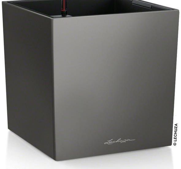 Lechuza Donica Cube Antracytowa 30X X 30 Cm, Połysk – Antracytowy