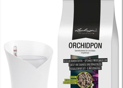 Lechuza Zestaw Donica Orchidea Biała + Orchidpon Substrat Do Storczyków 6L