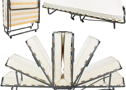 Łóżko polowe składane Artnico Luxor 90×200 z materacem ecru