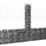 Lumarko 3 Słupki Gabionowe U-Kształtne, 260X20X150cm Żelazne