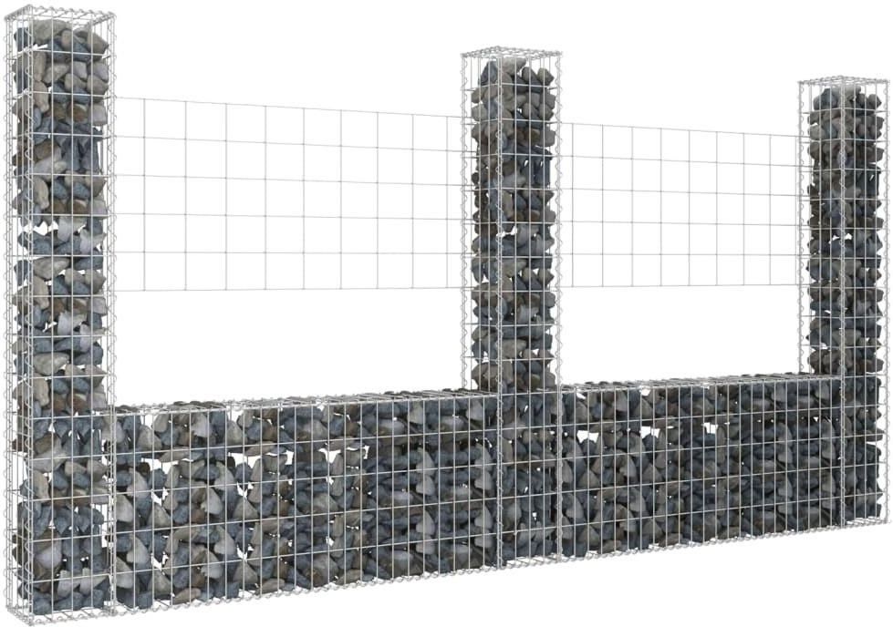 i-lumarko-3-slupki-gabionowe-u-ksztaltne-260x20x150cm-zelazne Lumarko 3 Słupki Gabionowe U-Kształtne, 260X20X150cm Żelazne