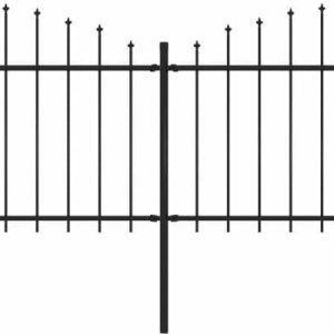 Lumarko Panele Ogrodzeniowe Z Grotami Stal, 1,25-1,5×3,4m Czarne