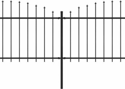 Lumarko Panele Ogrodzeniowe Z Grotami Stal, 1,25-1,5×3,4m Czarne
