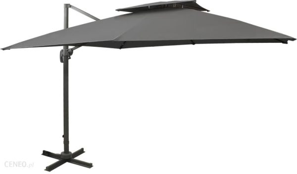 Lumarko Parasol Wiszący Z Podwójną Czaszą 300X300cm Antracytowy