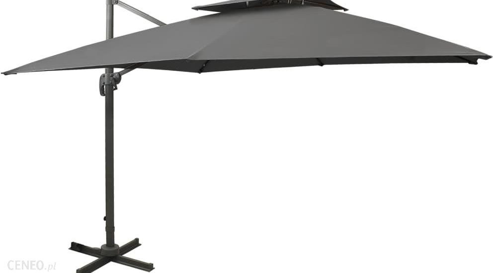 Lumarko Parasol Wiszący Z Podwójną Czaszą 300X300cm Antracytowy