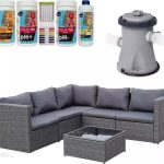 Merkury Market Narożnik Sofia 6 Elementów Antracyt + Pompa Do Basenów Kartuszowa Bestway 1249L/H 58381 + Zestaw Startowy 5W1