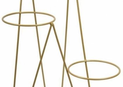 MIA home Kwietnik Metalowy 95 Cm Złoty