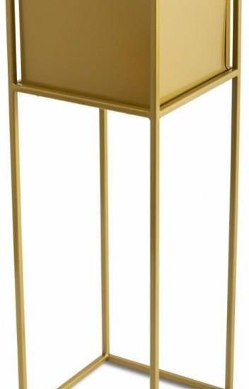 MIA home Kwietnik Metalowy Skrzynia 70 X24 Cm Złoty