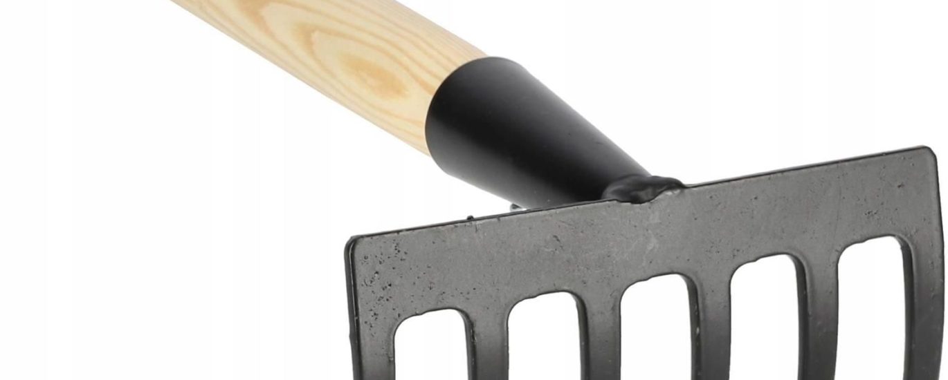 MINI GRABIE GRABKI OGRODOWE 6-ZĘBNE METALOWE 33 CM