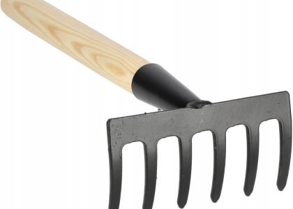 MINI GRABIE GRABKI OGRODOWE 6-ZĘBNE METALOWE 33 CM
