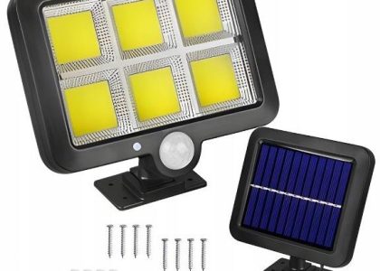 Mocna Podwórkowa Lampa Solarna Z Czujnikiem Ruchu