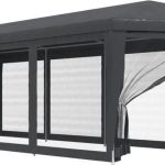 Namiot Imprezowy Z 10 Ścianami Z Siatki Antracyt 3X12m Hdpe