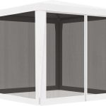 Namiot Imprezowy Z 4 Siatkowymi Ściankami, 2,5X2,5 M, Biały