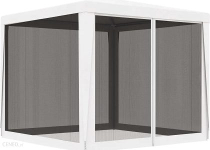 Namiot Imprezowy Z 4 Siatkowymi Ściankami, 2,5X2,5 M, Biały