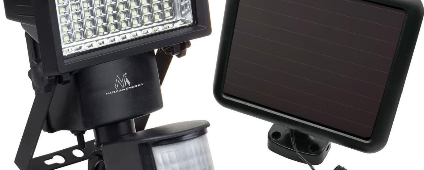Naświetlacz Maclean Solarny Naświetlacz Led Z Czujnikiem Ruchu Maclean Energy Ip44 10W 500Lm 6000K Zimna Biała Akumulator Li Ion 2400 Mah 5,5V