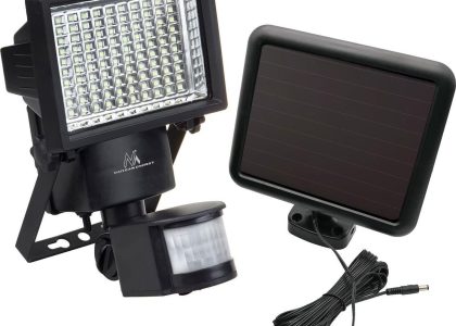 Naświetlacz Maclean Solarny Naświetlacz Led Z Czujnikiem Ruchu Maclean Energy Ip44 10W 500Lm 6000K Zimna Biała Akumulator Li Ion 2400 Mah 5,5V