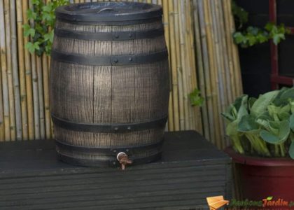 Nature Zbiornik na deszczówkę stylizowany na drewniany, 50 L, brązowy 423515