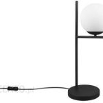 Nowoczesna Lampa Nocna Czarna Pure 1 Mleczna Kula