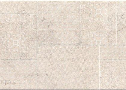 Opoczno Płytka Ścienna Dekor Commo WhiteGrey Rectangle 25X40 Gat.2