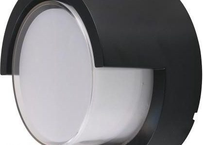 Oprawa Ścienna V-Tac 12W Led Ip65 Czarna Okrągła Vt-827 3000K 1155Lm