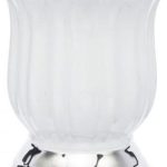 Osłonka ceramiczna Biała Ze Srebrnym Zdobieniem 17,5×15,5×15,5cm