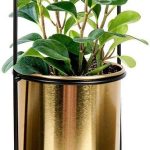 Osłonka Doniczka Na Stojaku Metalowa Złota / Kwietnik 30,5cm