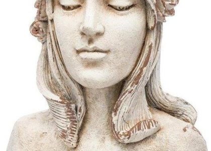 OSŁONKA GŁOWA DONICZKA LADY SPRING CEMENT 47CM