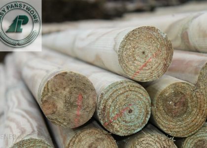 paliki toczone (palisada) świeże długość 2,50 mb, średnica 9 cm