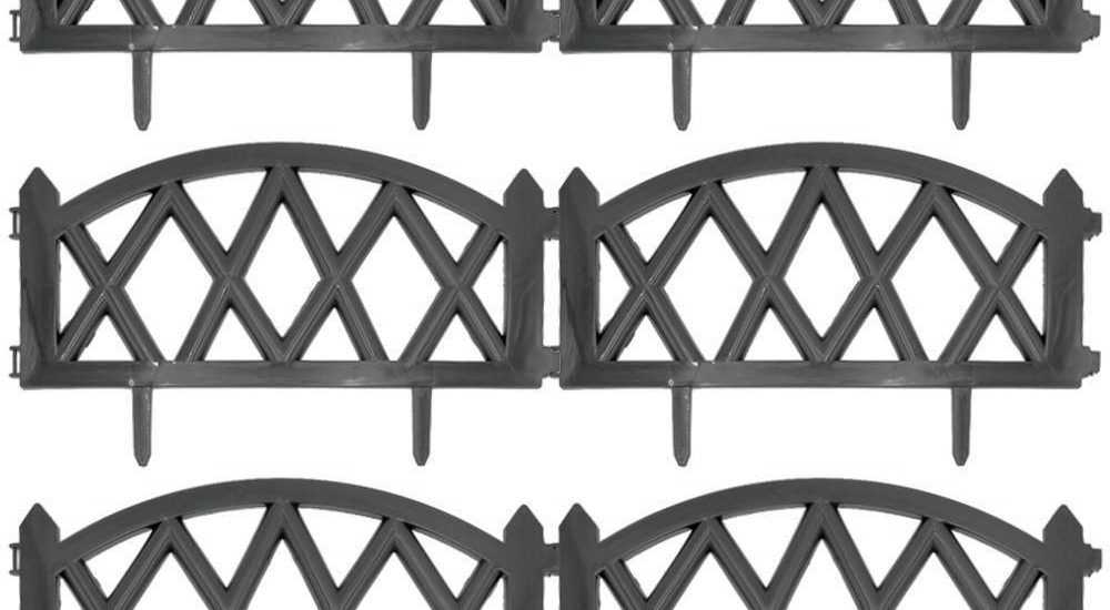 Palisada Płotek Ogrodowy Grafitowy Zestaw 12 Sztuk 50X30cm