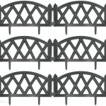 Palisada Płotek Ogrodowy Grafitowy Zestaw 12 Sztuk 50X30cm