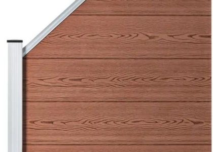 Panel Ogrodzeniowy Wpc 95 X 105-180 Cm Brązowy