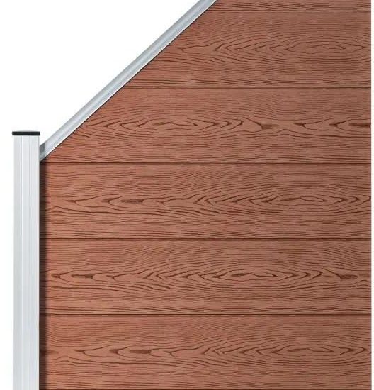 Panel Ogrodzeniowy Wpc 95 X 105-180 Cm Brązowy