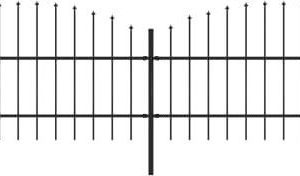 Panele Ogrodzeniowe Z Grotami Stal 0,75-1X6,8M Czarne