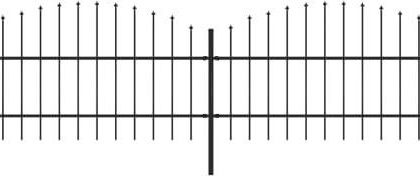 Panele Ogrodzeniowe Z Grotami Stal 0,75-1X6,8M Czarne