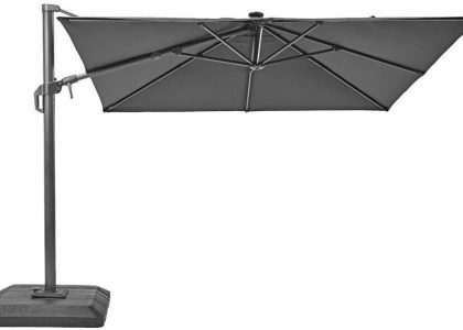 Parasol Ogrodowy 288X288Cm Sonora Z Oświetleniem Led Antracytowy Kwadratowy Naterial
