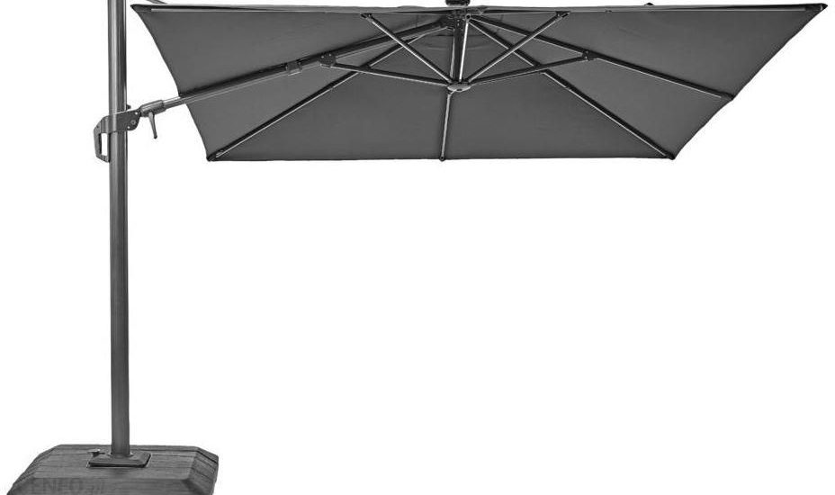 Parasol Ogrodowy 288X288Cm Sonora Z Oświetleniem Led Antracytowy Kwadratowy Naterial