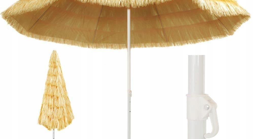 Parasol plażowy w stylu hawajskim, naturalny, 300