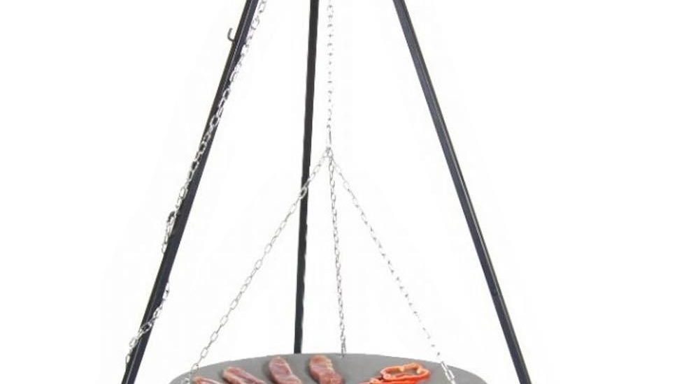 Patelnia Ogniskowa 46Cm Na Trójnogu Viking + Palenisko Ogrodowe Pan 37 60cm