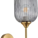 Lampa Polux Plisowana Suffolk Szklany Do Salonu Tuba Loftowa Przydymiona (318879)