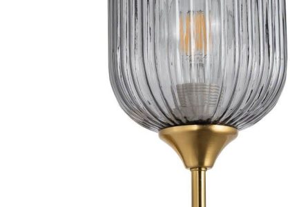 Lampa Polux Plisowana Suffolk Szklany Do Salonu Tuba Loftowa Przydymiona (318879)