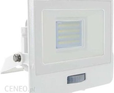 Projektor Led V-Tac 20W Samsung Chip Czujnik Ruchu Biały Z Mufą Vt-128S 3000K 1510Lm