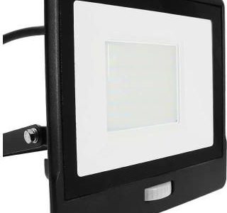 Projektor Led V-Tac 50W Samsung Chip Czujnik Ruchu Czarny Przewód 1M Vt-158S-1 3000K 4000Lm