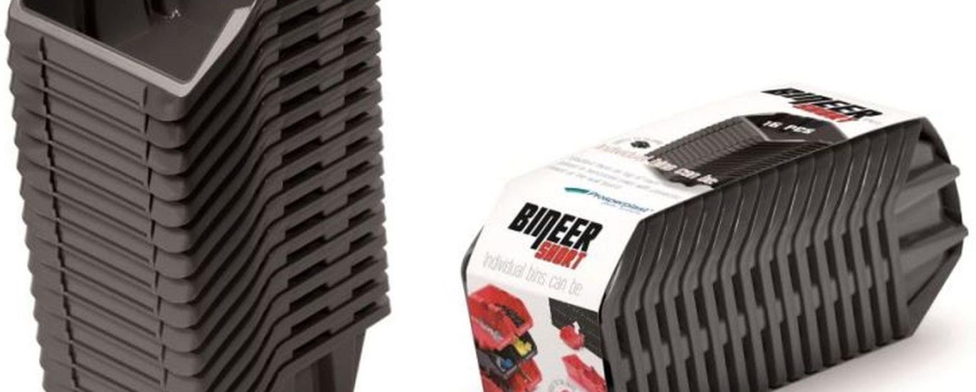 Prosperplast Bineer Short Set Pojemnik Magazynowy 16szt. 234x77x92M Czarny Kbiss10