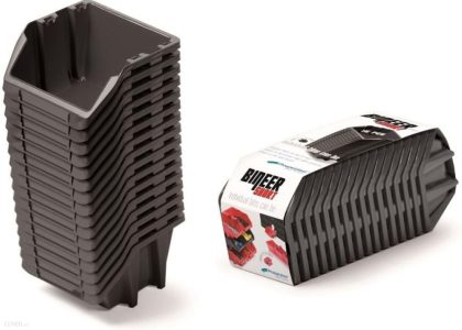 Prosperplast Bineer Short Set Pojemnik Magazynowy 16szt. 234x77x92M Czarny Kbiss10