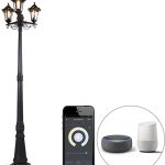 Qazqa Smart Buiten Lantaarn Zwart 3-Lichts Incl. Wifi St64 New Haven