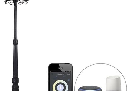 Qazqa Smart Buiten Lantaarn Zwart 3-Lichts Incl. Wifi St64 New Haven